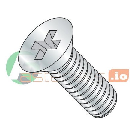 #8-32 X 1-1/8 In Phillips Flat Machine Screw, Zinc Plated Steel, 6000 PK